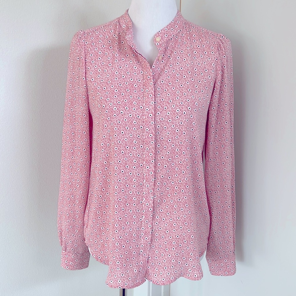 LOFT pretty in pink floral blouse